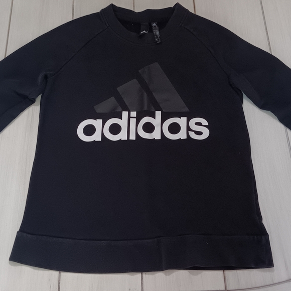 Women's Large Adidas Black Crewneck with Logo - Picture 1 of 16